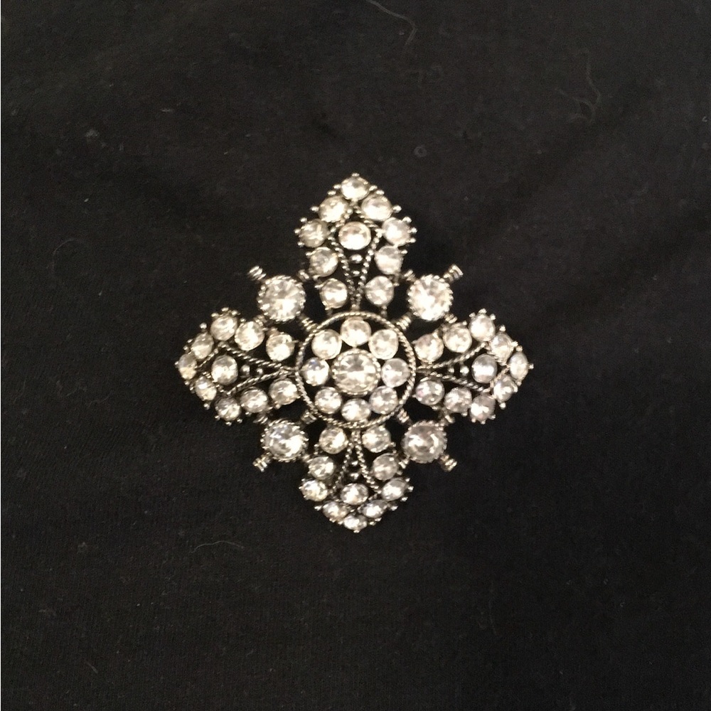 Vintage Monet clear rhinestone brooch
